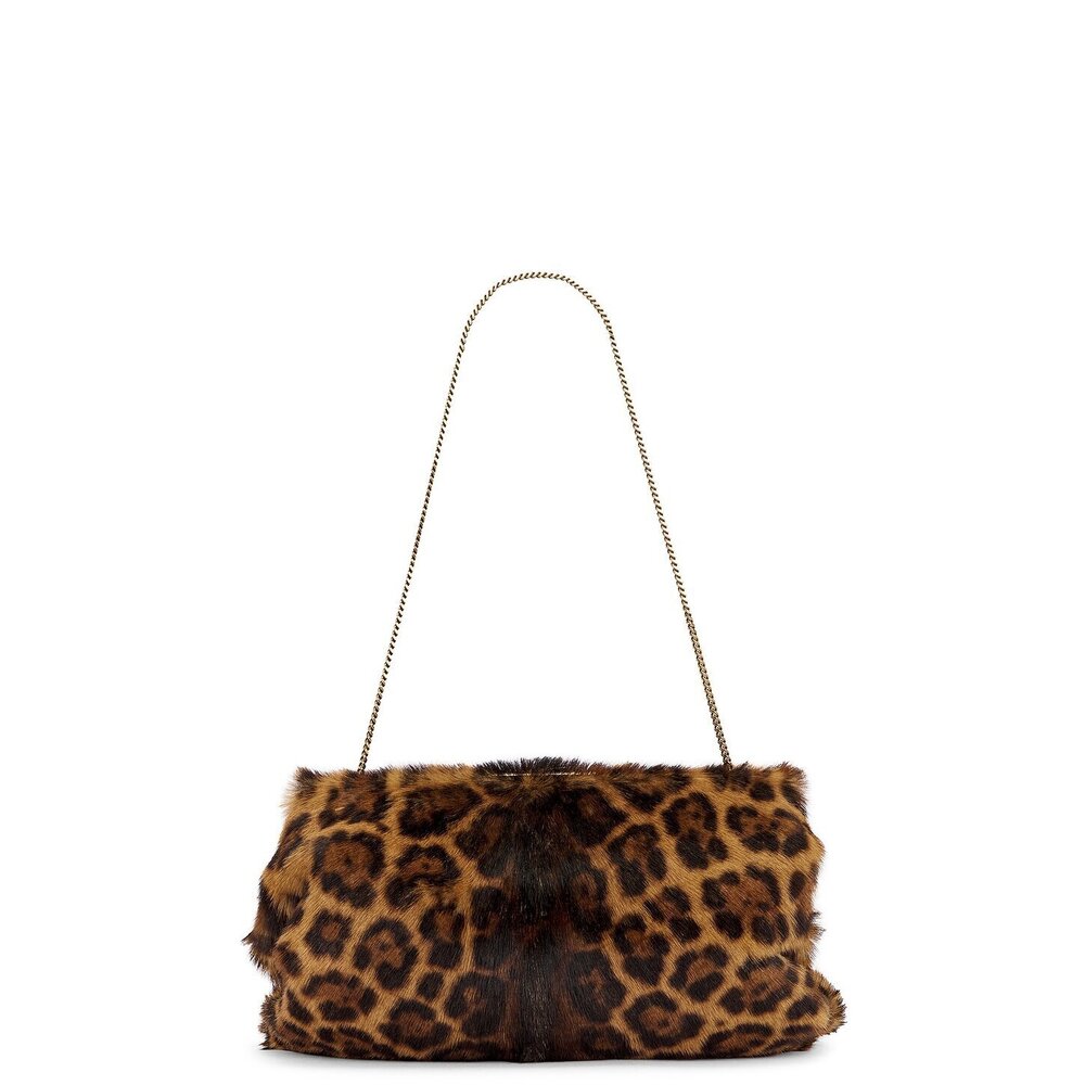 Saint Laurent Large Clutch in Manto Naturale